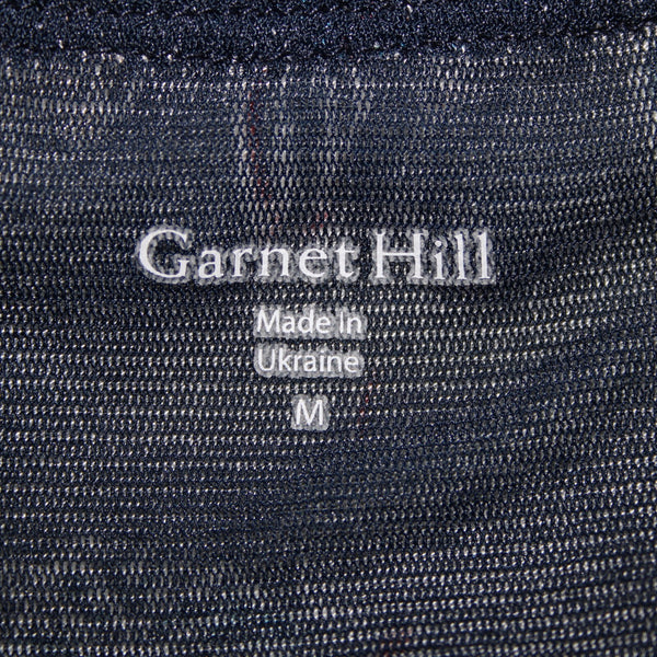 Garnet Hill NEW Sz M Navy Blue Multi Color Floral Pockets Tencel Spandex Dress