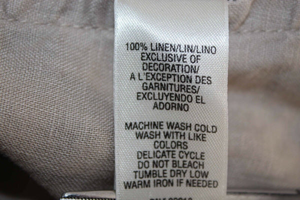Juicy Couture Sz S Tan 2 Button Pockets Smocked Back 100% Linen Jacket