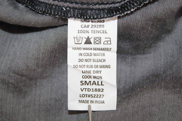 Elan Sz S Charcoal Raw Edge Detail Butterfly 100% Tencel Top