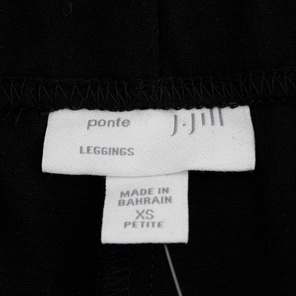 J Jill NEW $79 Sz XSP x 24 Black Zip Pockets Stretch Knit Skinny Pant