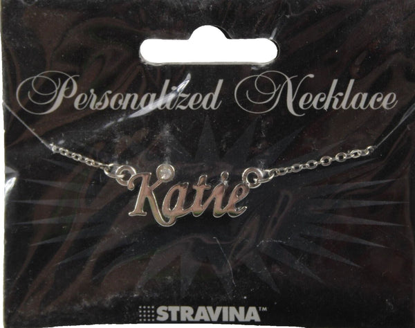 KATIE NEW Name Silvertone Rhinestone 14.5" w 4.5" Multi Ring Ext Necklace
