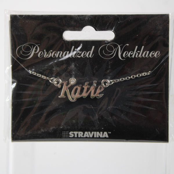 KATIE NEW Name Silvertone Rhinestone 14.5" w 4.5" Multi Ring Ext Necklace