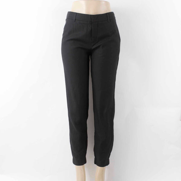 Vince NEW $235 Sz 4 x 27 Black Pockets Belt Loops Cupro Blend Woven Jogger Pant
