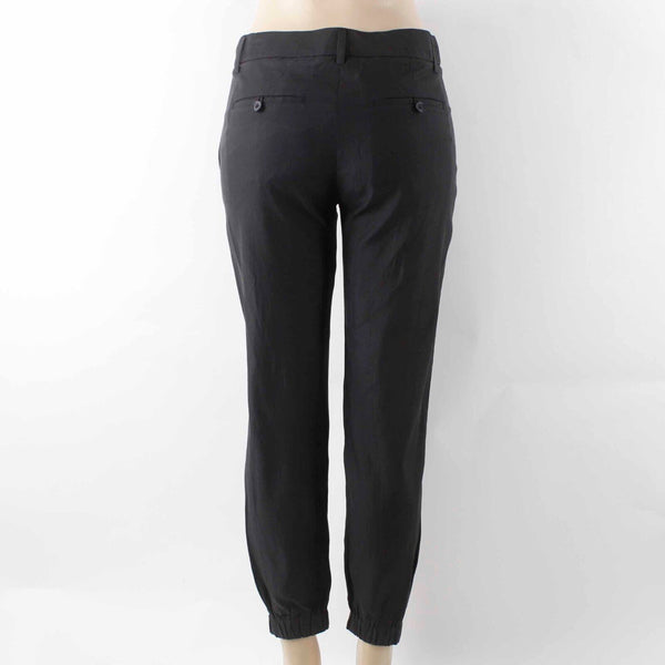 Vince NEW $235 Sz 4 x 27 Black Pockets Belt Loops Cupro Blend Woven Jogger Pant