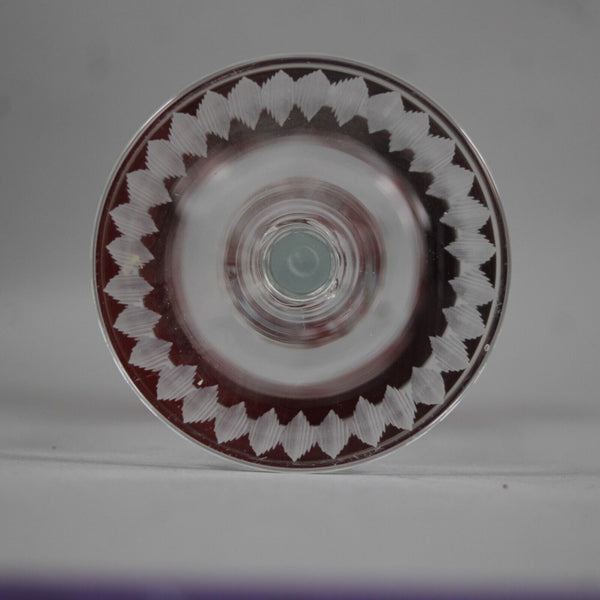 Bohemian Czechoslovakia Crystal Cut Red 8.25" Wine Glass