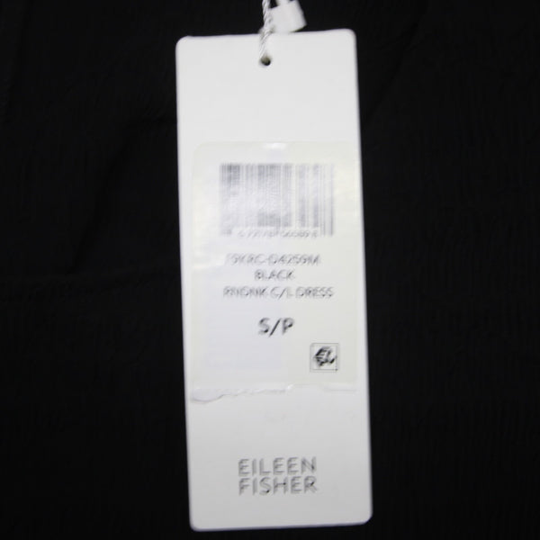 Eileen Fisher Dress NEW Sz SP Black 2 PC Drop Waist Ruffle Recycled Poly Dress
