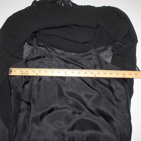 Eileen Fisher Dress NEW Sz SP Black 2 PC Drop Waist Ruffle Recycled Poly Dress