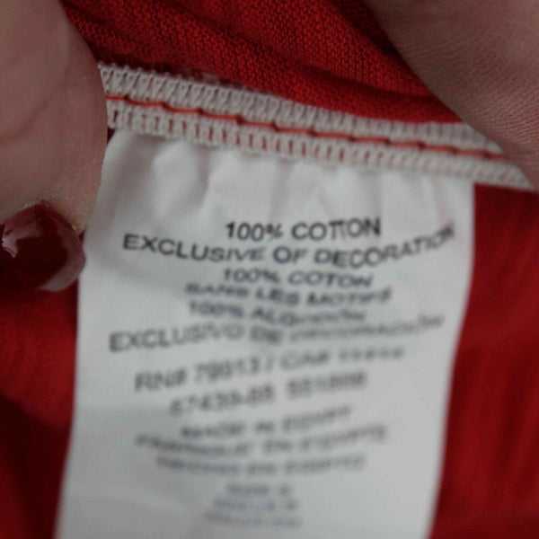 Two Hearts Maternity Sz S Red Slub Knit Ruched Sides All Cotton Top