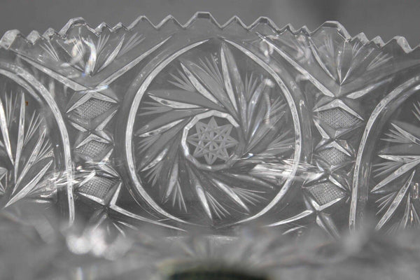 Polonia Clear 9 X 4 Cut American Brilliant Cut Crystal Bowl