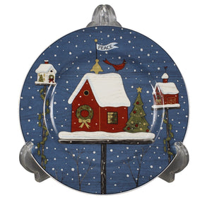 Warren Kimble Sakura 8.5" Home For The Holidays 2001 Bird Houses Salad Plate