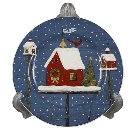 Warren Kimble Sakura 8.5" Home For The Holidays 2001 Bird Houses Salad Plate