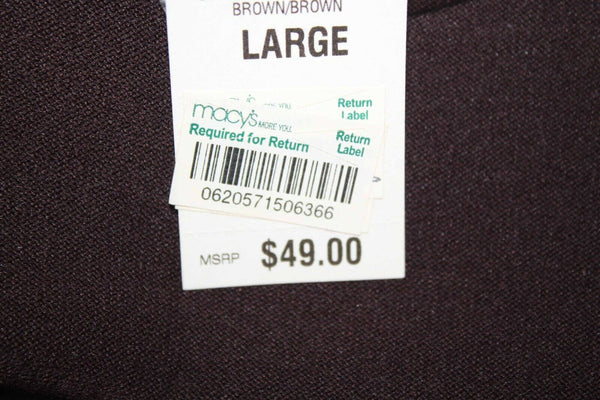 INC NEW $49 Sz L Brown Multi Silk Scarf Neckline Nylon Blend Top