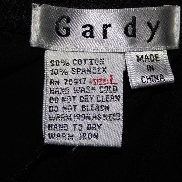 Gardy Sz L x 30 Black Gold Animal Print Rhinestones Elastic Cotton Spandex Pants