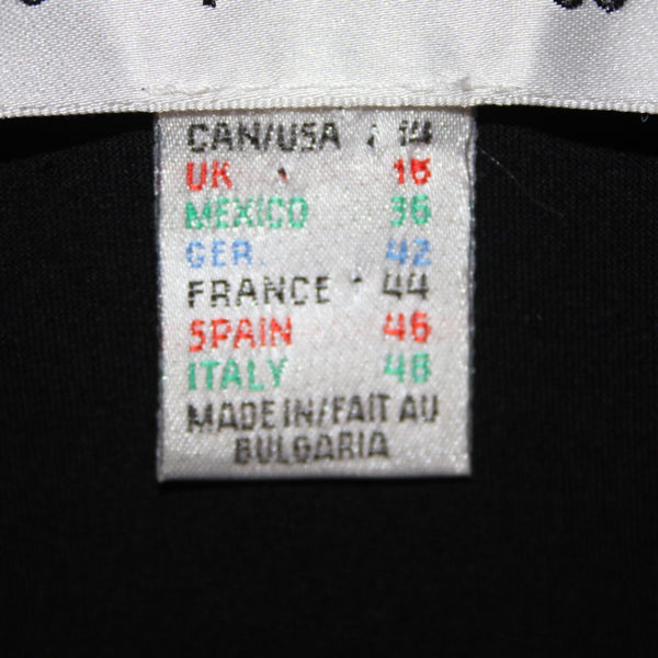 Joseph Ribkoff Top Sz 14 Black Layered Eyelet Shoulders V Neck Poly Top