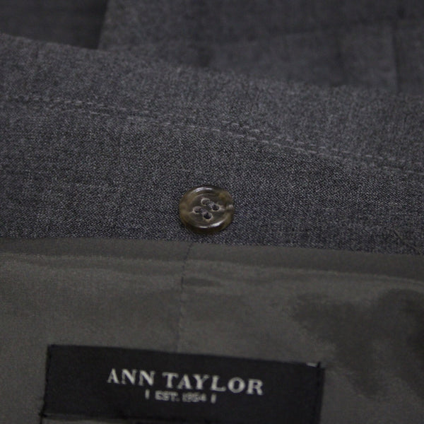 Ann Taylor Sz 6 Dark Gray Pockets Double Breast Button Poly Rayon Blazer Jacket