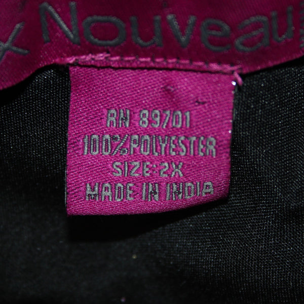 Mix Nouveau Dress NEW Sz 2X Black White Red Multi Color 100% Polyester Dress