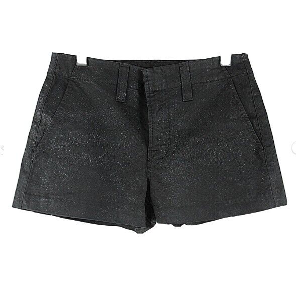 J Brand Sz 23 x 2 Black Barely There Metallic Flake Cotton Spandex Shorts