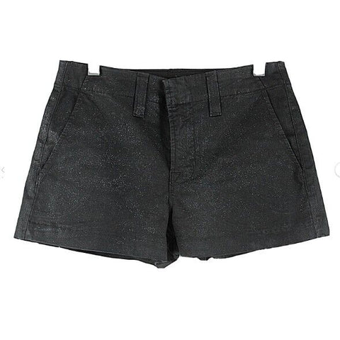 J Brand Sz 23 x 2 Black Barely There Metallic Flake Cotton Spandex Shorts
