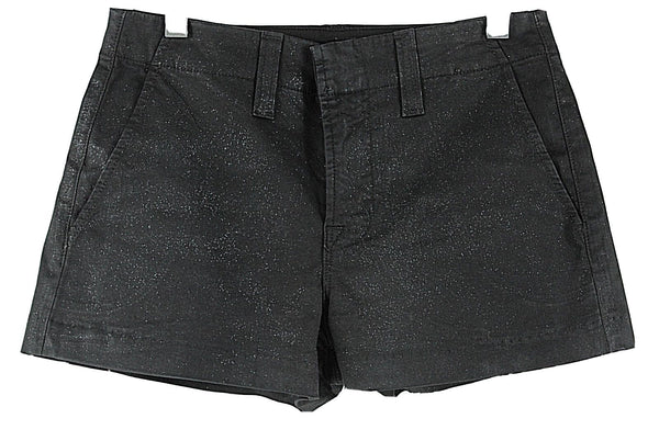 J Brand Sz 23 x 2 Black Barely There Metallic Flake Cotton Spandex Shorts