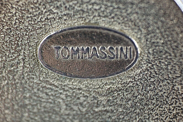 Tommassini 1" Round AB Stones Crown Pendant 17" Goldtone Toggle Necklace