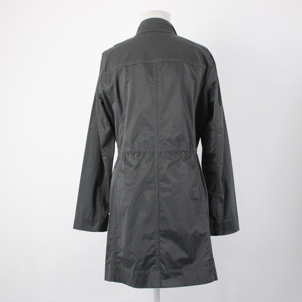 Eileen Fisher Jacket Sz S Gray Green Pocket Collared Cotton Nylon Spandex Jacket