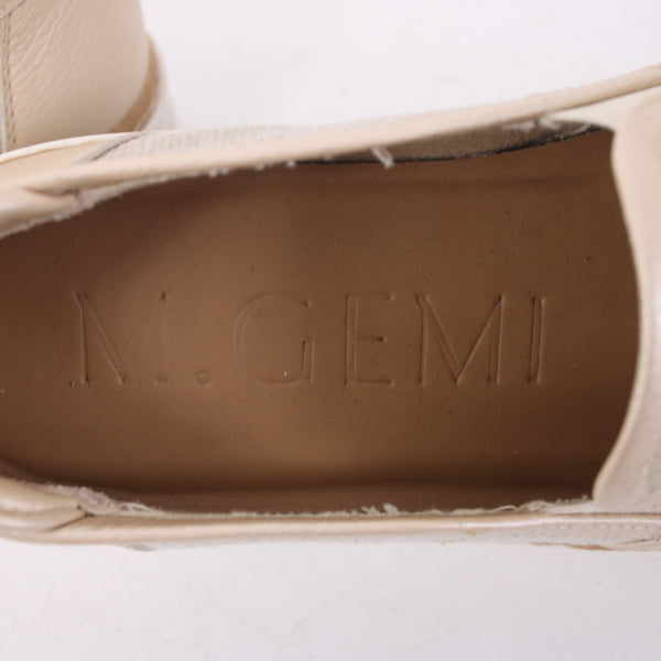 M Gemi Flats Sz 36 Tan Brown Metallic Fabric Slip On 1" Flats