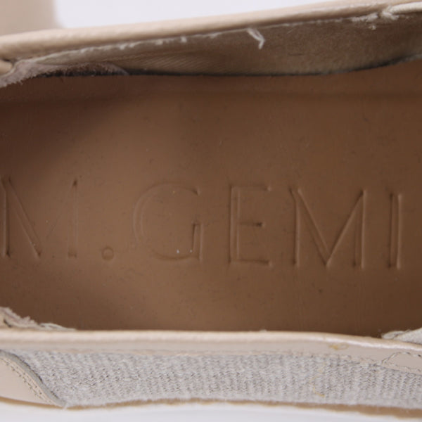 M Gemi Flats Sz 36 Tan Brown Metallic Fabric Slip On 1" Flats