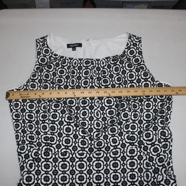 Nine West Dress Sz 18 W Black White Pockets Lined Cotton Elastane Dress