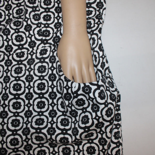 Nine West Dress Sz 18 W Black White Pockets Lined Cotton Elastane Dress