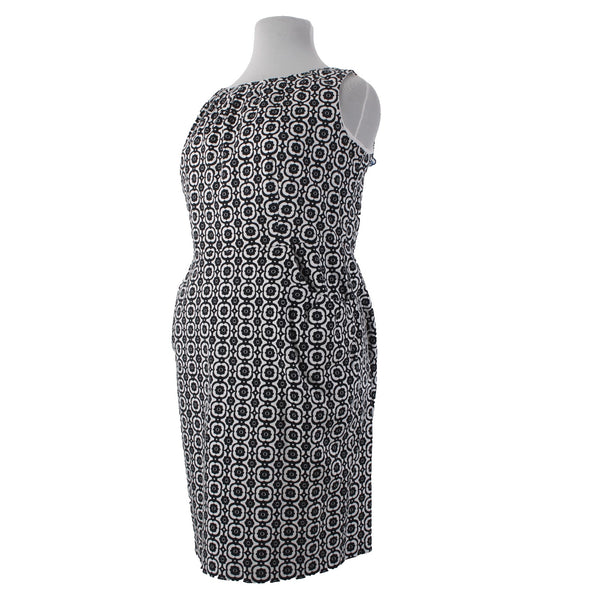 Nine West Dress Sz 18 W Black White Pockets Lined Cotton Elastane Dress
