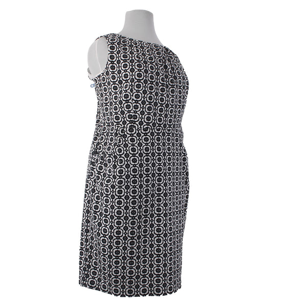 Nine West Dress Sz 18 W Black White Pockets Lined Cotton Elastane Dress