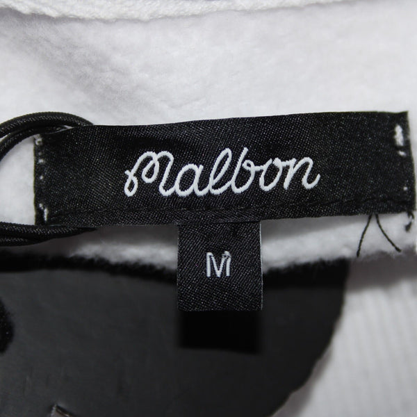 Malbon NEW Sz M White Multi Color Logo Long Sleeve 100% Cotton Sweatshirt Top