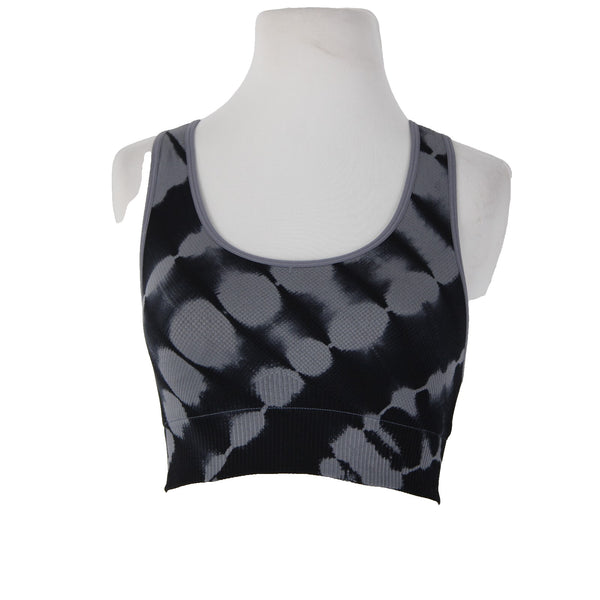 Pink Active Sz Sp Black Gray Ribbed Seamless Polyamide Elastane Sports Bra