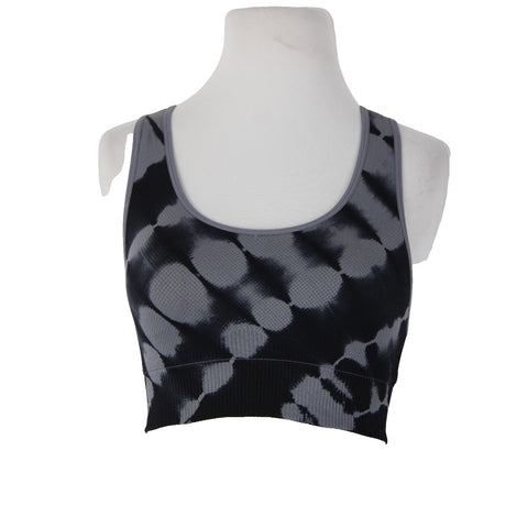 Pink Active Sz Sp Black Gray Ribbed Seamless Polyamide Elastane Sports Bra