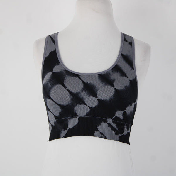 Pink Active Sz Sp Black Gray Ribbed Seamless Polyamide Elastane Sports Bra
