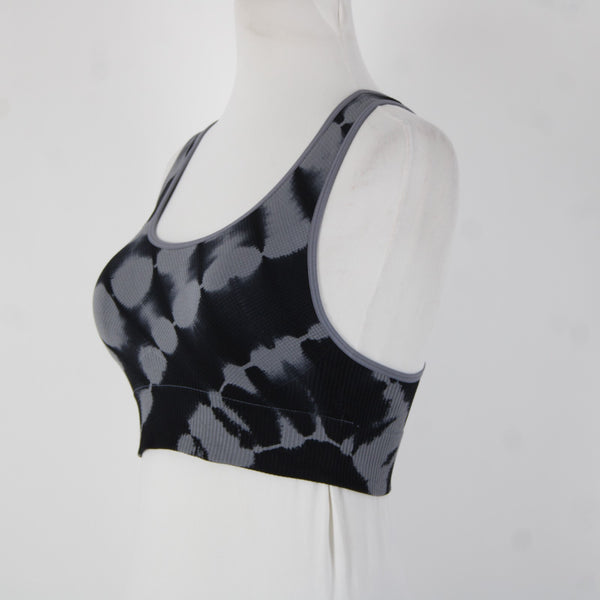 Pink Active Sz Sp Black Gray Ribbed Seamless Polyamide Elastane Sports Bra