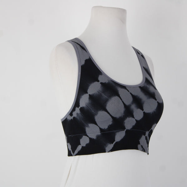 Pink Active Sz Sp Black Gray Ribbed Seamless Polyamide Elastane Sports Bra