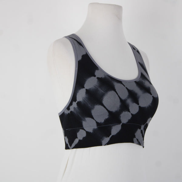 Pink Active Sz Sp Black Gray Ribbed Seamless Polyamide Elastane Sports Bra
