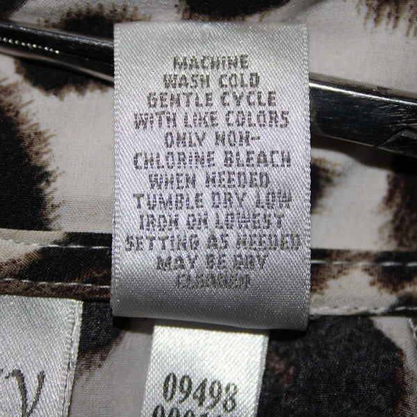 Zenergy By Chicos Sz M Tan Animal Print Collared Zip Up Polyester Spandex Jacket