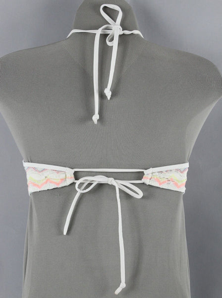 Victorias Secret 34C White Coral Multi  Nylon Elastane Padded Bikini Top