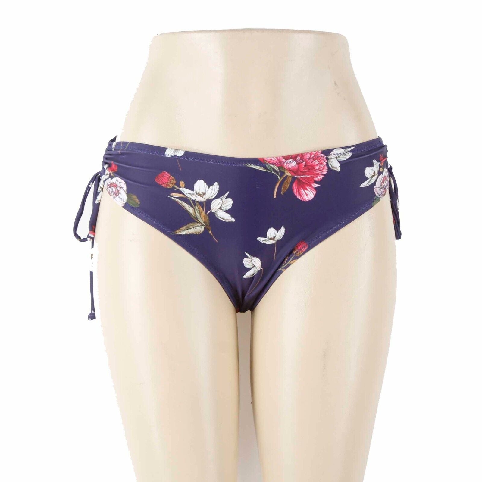 Beachsissi NEW Sz S Purple Multi Floral Adjustable String Sides Bikini Bottom