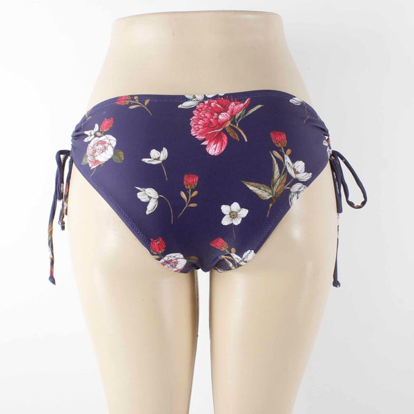 Beachsissi NEW Sz S Purple Multi Floral Adjustable String Sides Bikini Bottom