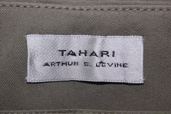 Tahari Sz 4 Olive Ruched Seam Side Slit Cotton Spandex Straight Skirt