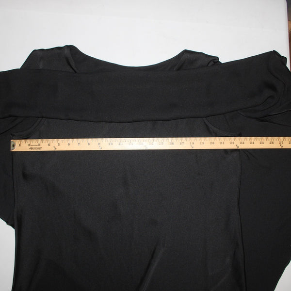 Joseph Ribkoff Top Signature Sz 18 Black V Neck Layered Cold Shoulder Cape Top