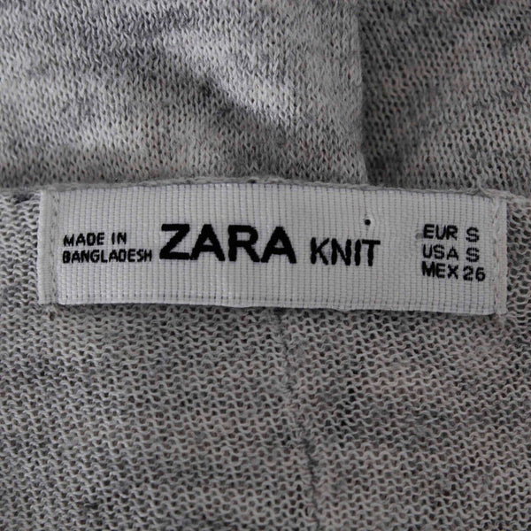 Zara Knit Sz S Heathered Gray Hi Lo Cotton Polyester Top