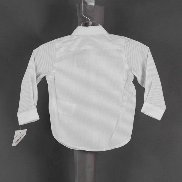 Kanz NEW Sz 6 Mo Gray White Stripes Snap Front Collar Boys Cotton Shirt