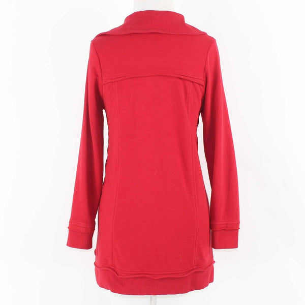 Soft Surroundings Sz S Red Snap Collar Cotton Polyester Knit Top