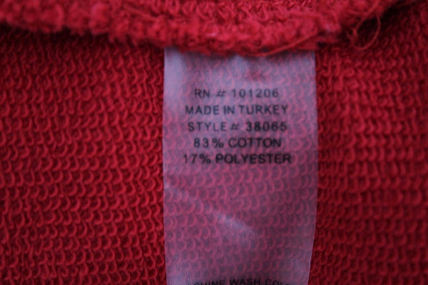 Soft Surroundings Sz S Red Snap Collar Cotton Polyester Knit Top