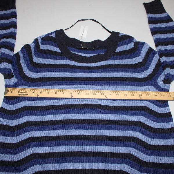 Lane Bryant Sweater NEW Sz 14/16 Blue Navy Striped Knit Cotton Acrylic Sweater