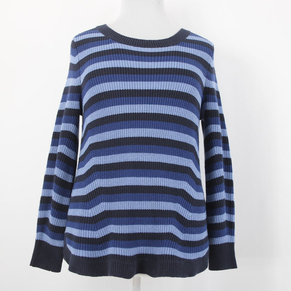 Lane Bryant Sweater NEW Sz 14/16 Blue Navy Striped Knit Cotton Acrylic Sweater